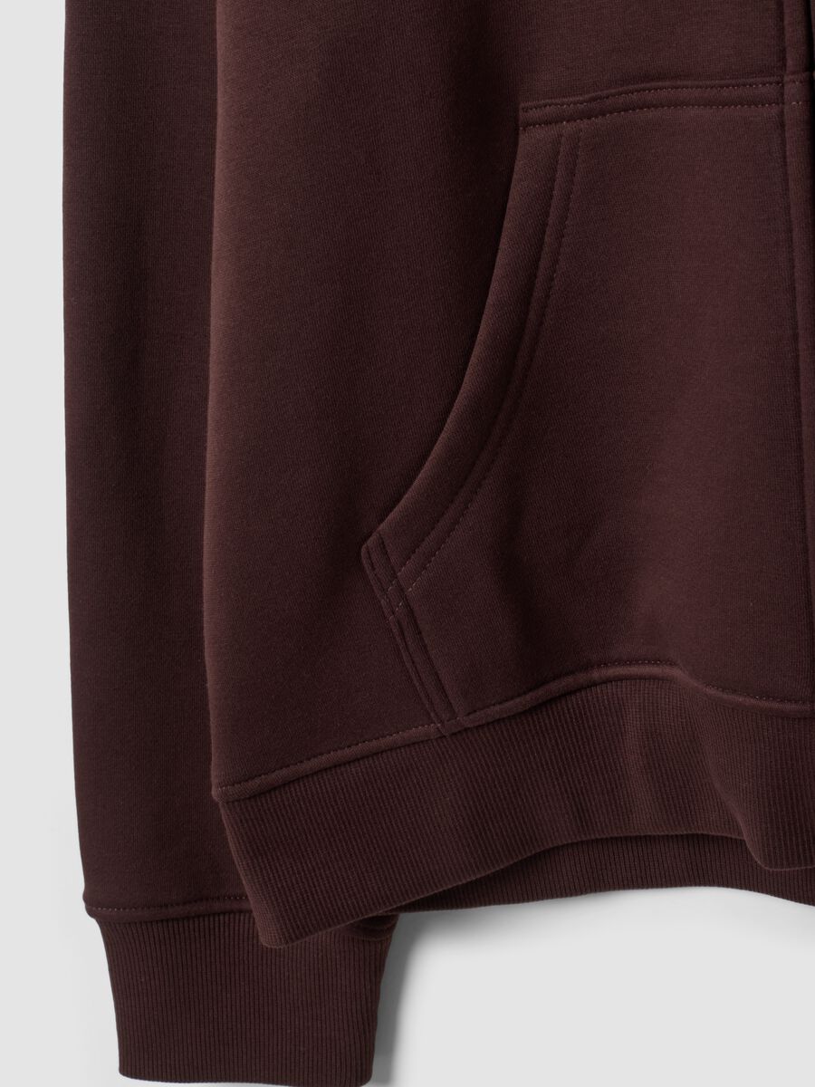 Felpa marrone in misto cotone con cappuccio regular fit_2