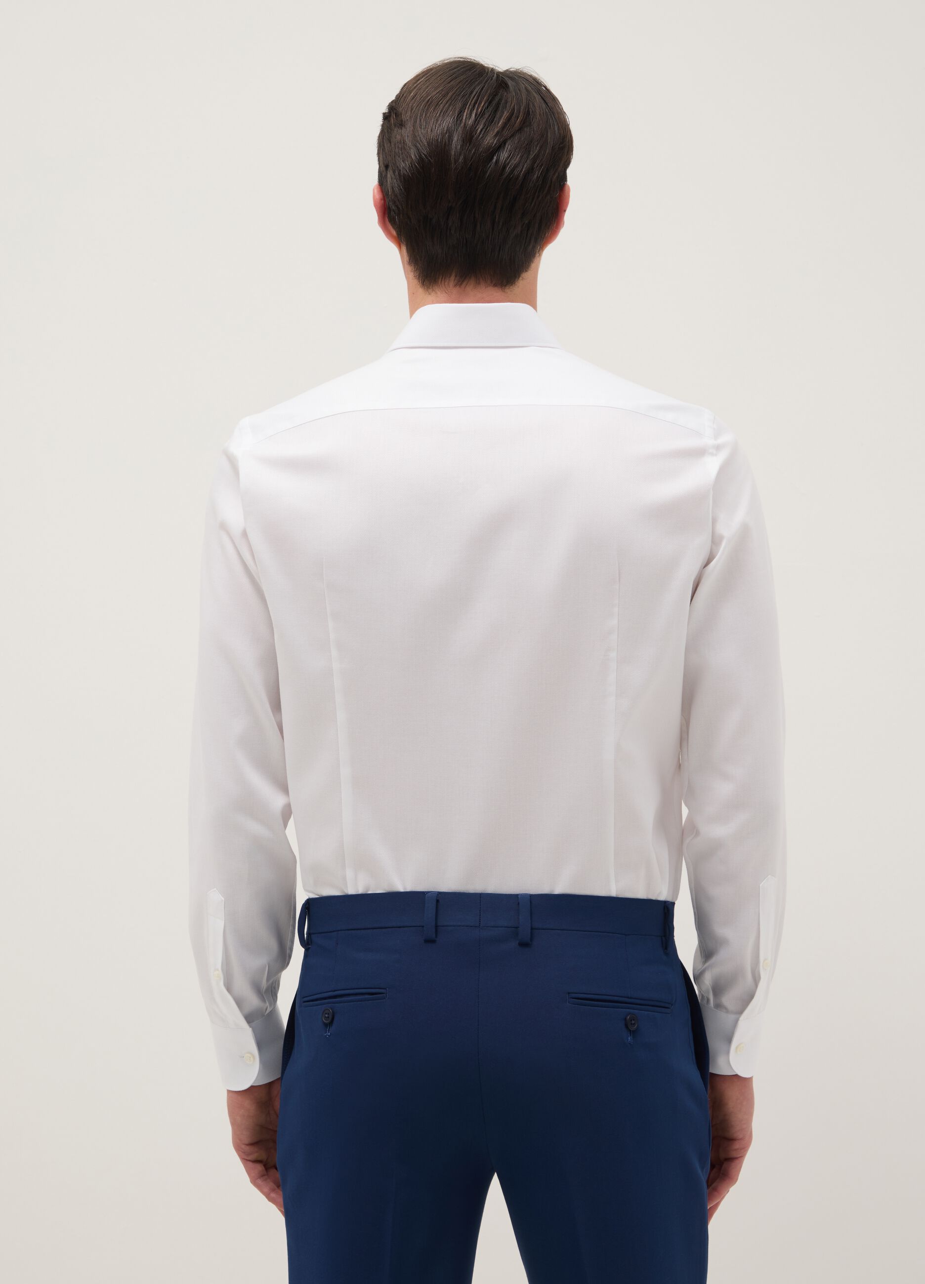White pure cotton slim fit shirt