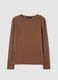 Brown crew-neck pure cotton jersey T-shirt_4