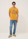Orange pure cotton T-shirt with front print, regular fit_1