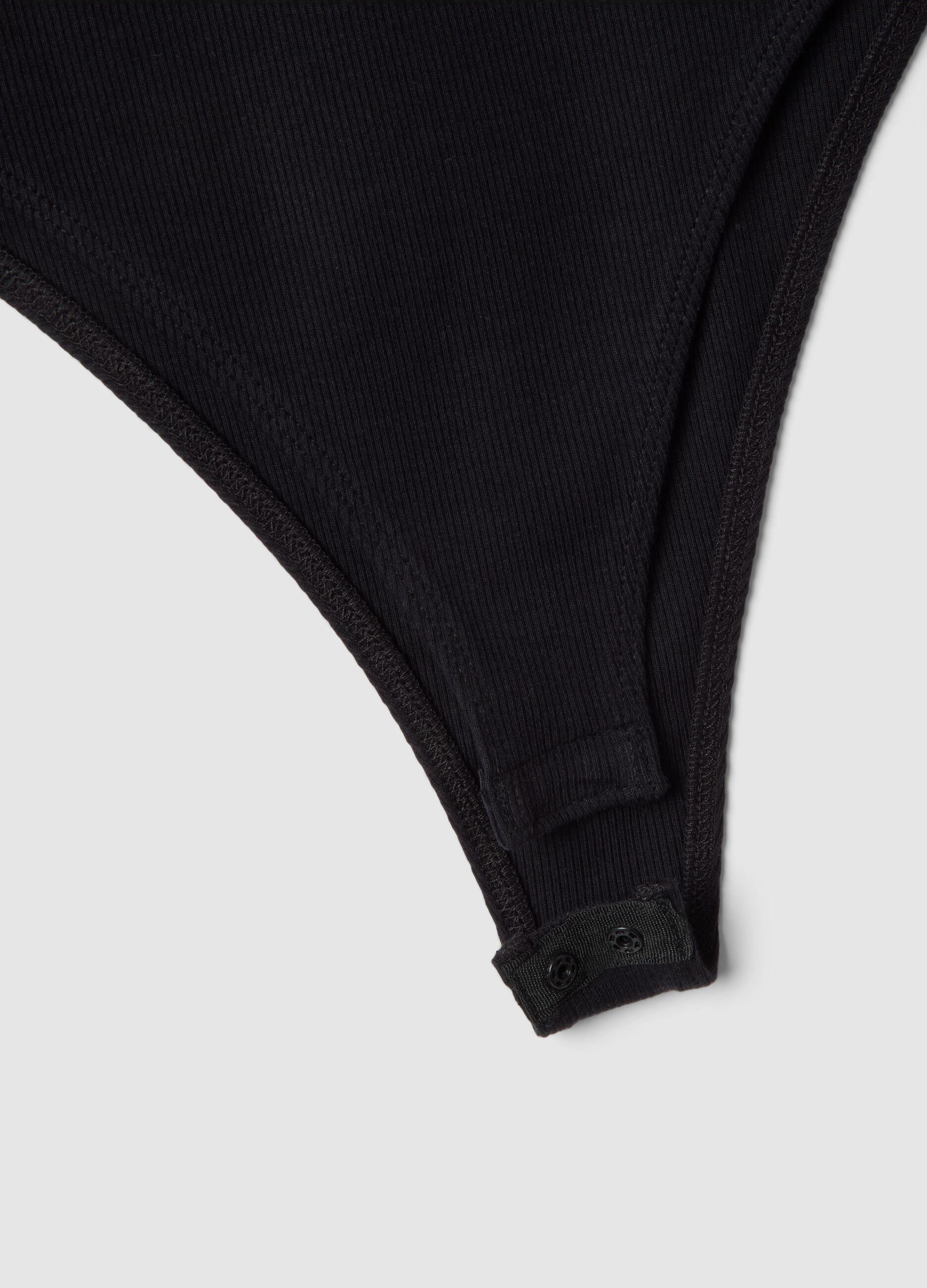 Black slim fit stretch cotton top