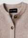 Beige crew-neck cardigan in stretchy wool and alpaca, regular fit_6