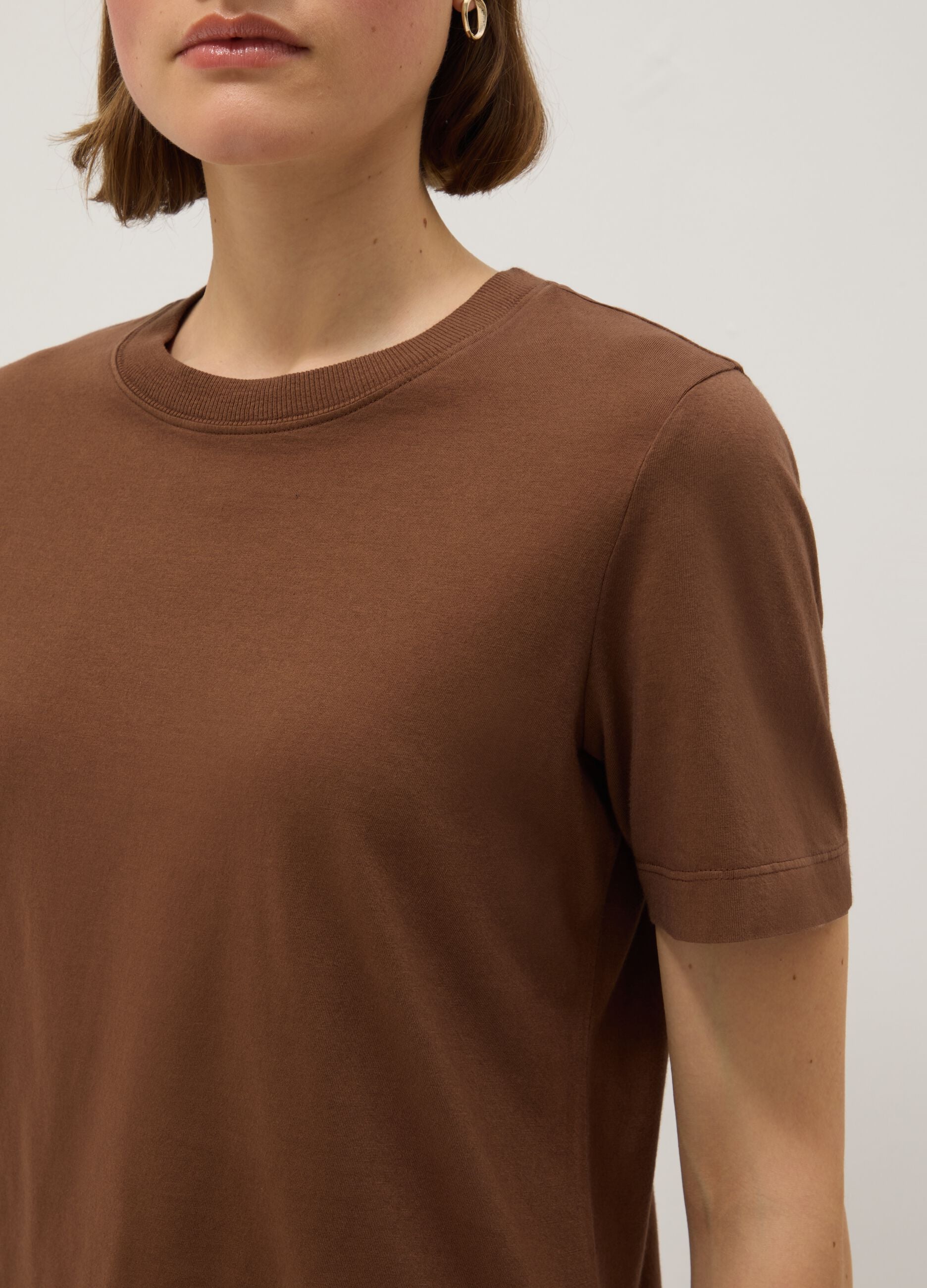 Brown pure cotton T-shirt