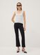 White fitted stretch cotton polka-dot top_1