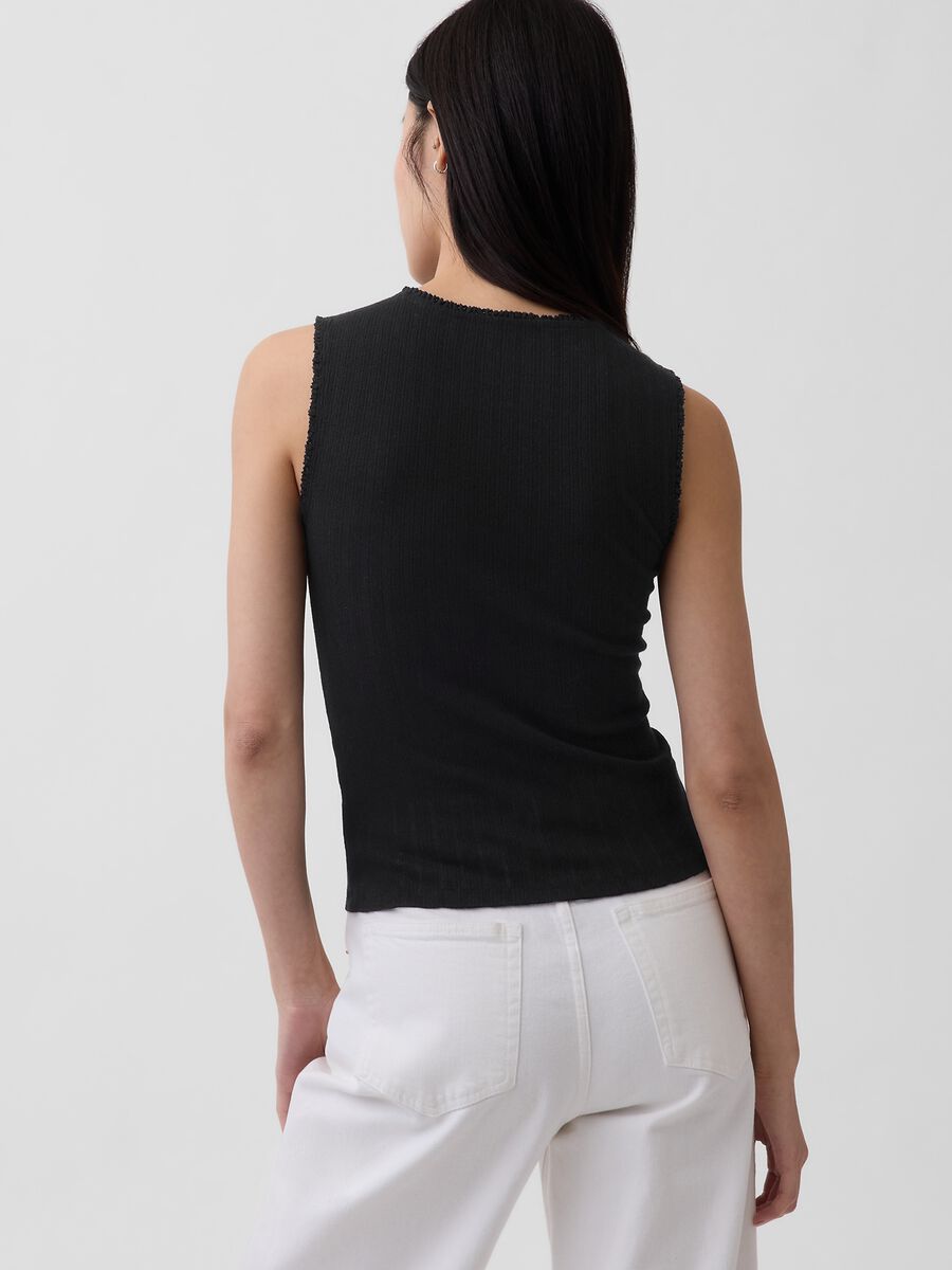 Ribbed cotton-blend tank top_1