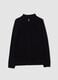 Black full-zip cardigan with collar, regular fit_4