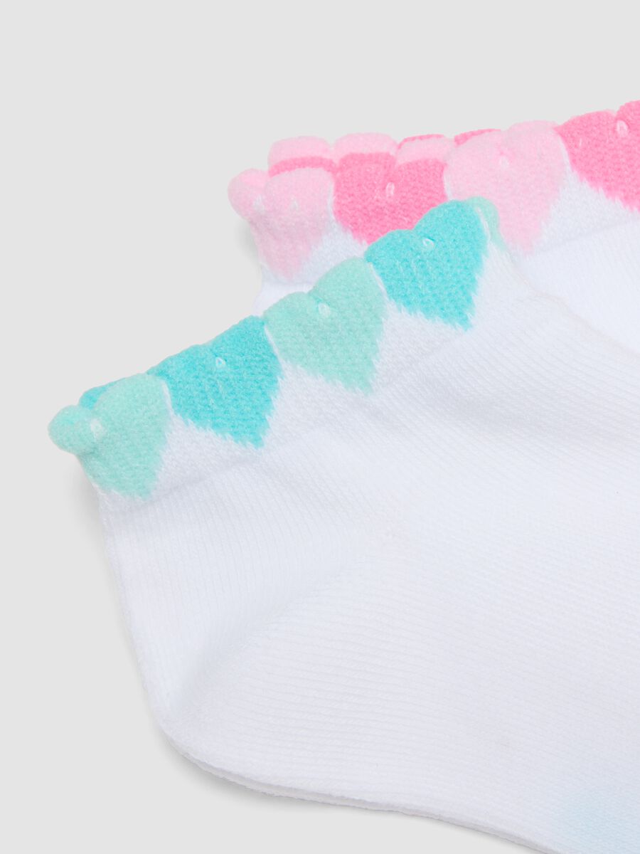 Five-pack of short white socks in stretchy organic cotton_1