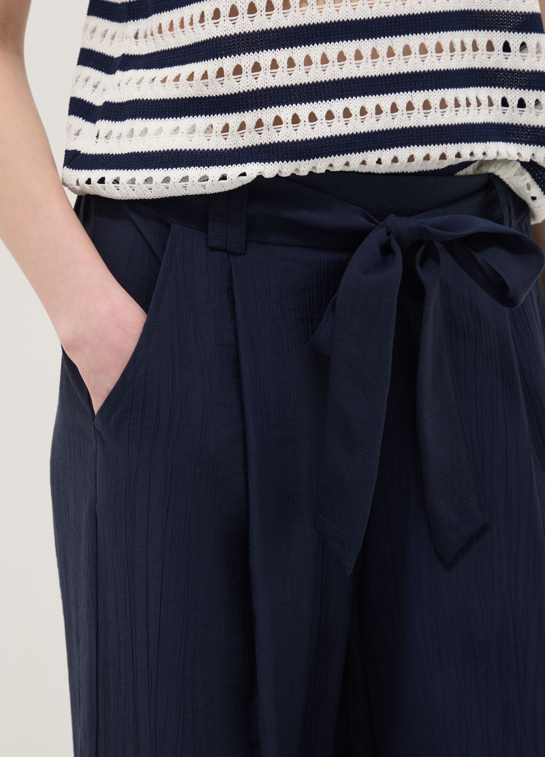 Blue palazzo trousers in a viscose blend, regular fit
