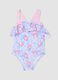 Light Blue Girls&rsquo; Stretch Swimsuit with Disney&rsquo;s The Little Mermaid Print_0