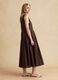 Brown pure cotton midi dress_1