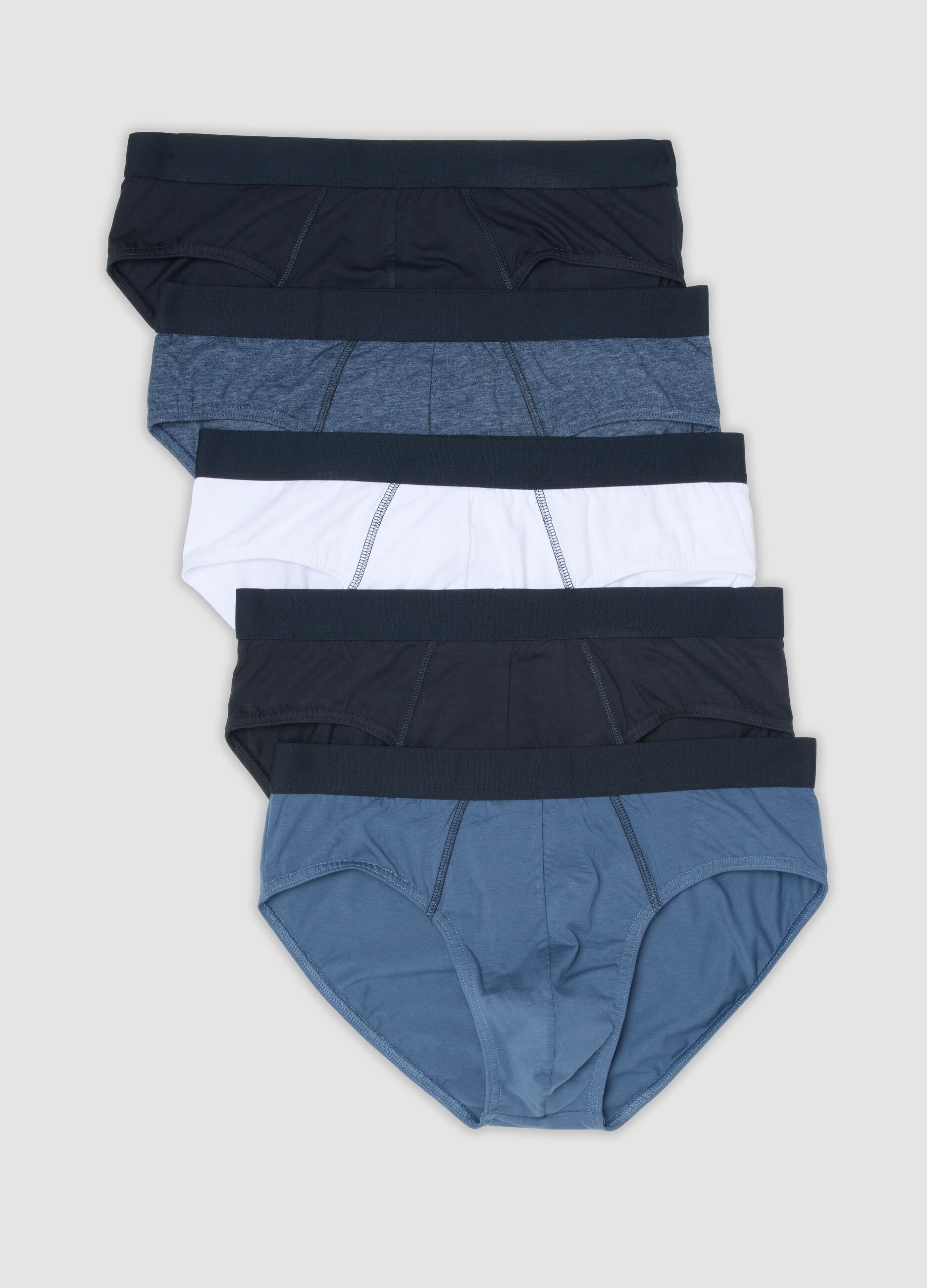Pack of five multicolour stretch-cotton briefs