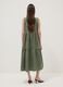 Green sleeveless pure cotton dress with tiered skirt, regular fit_3