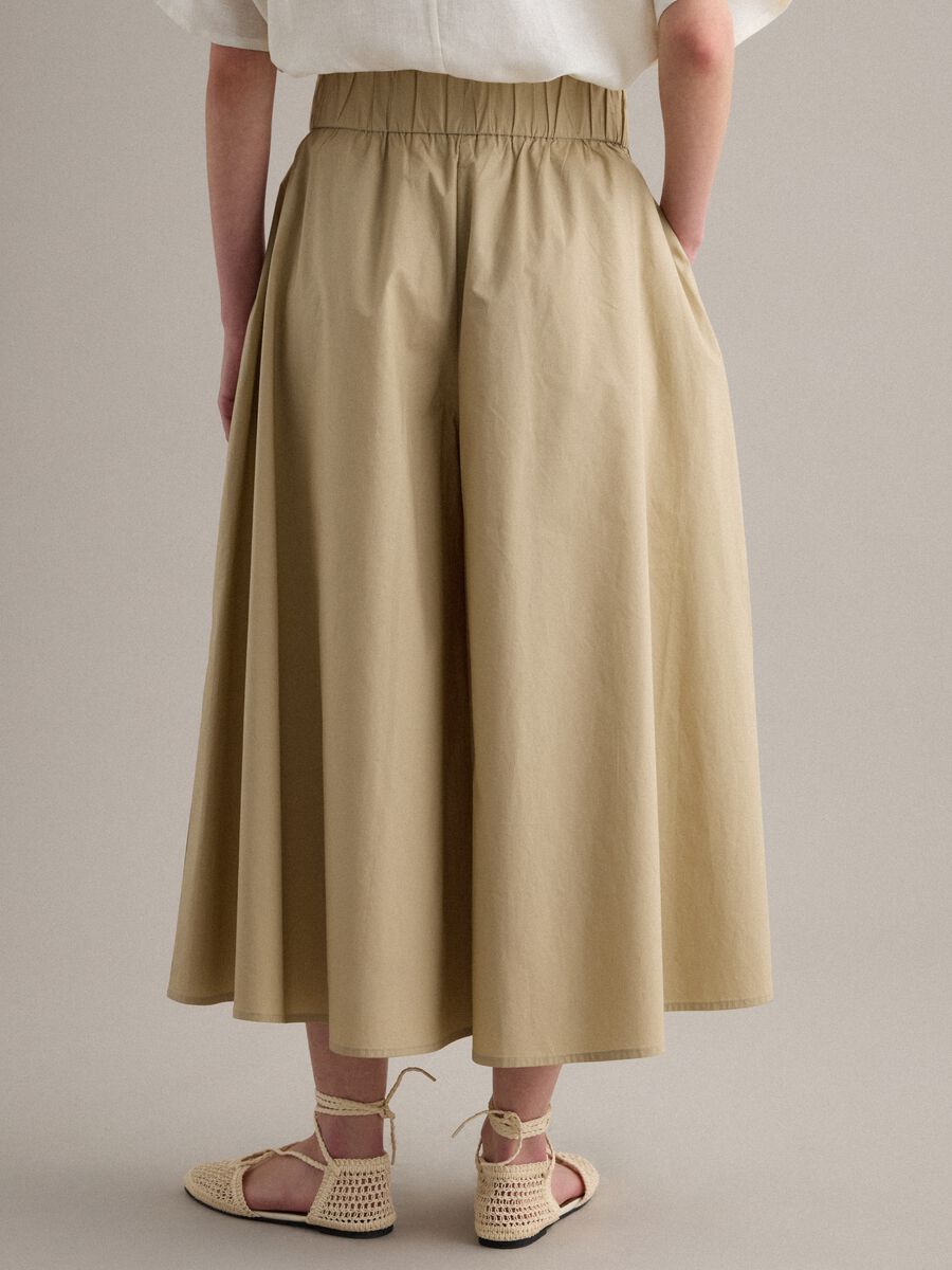 Beige long skirt in pure cotton_2