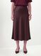 Brown satin midi skirt in stretch fabric_1