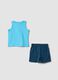 Blue pure cotton set with top and shorts_1