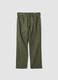 Green linen-cotton blend trousers_0