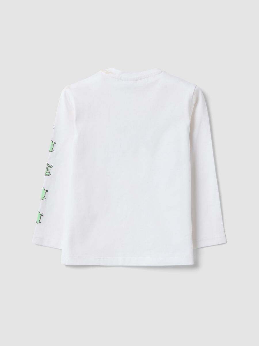White long-sleeved pure cotton Toy Story top for baby boys_1