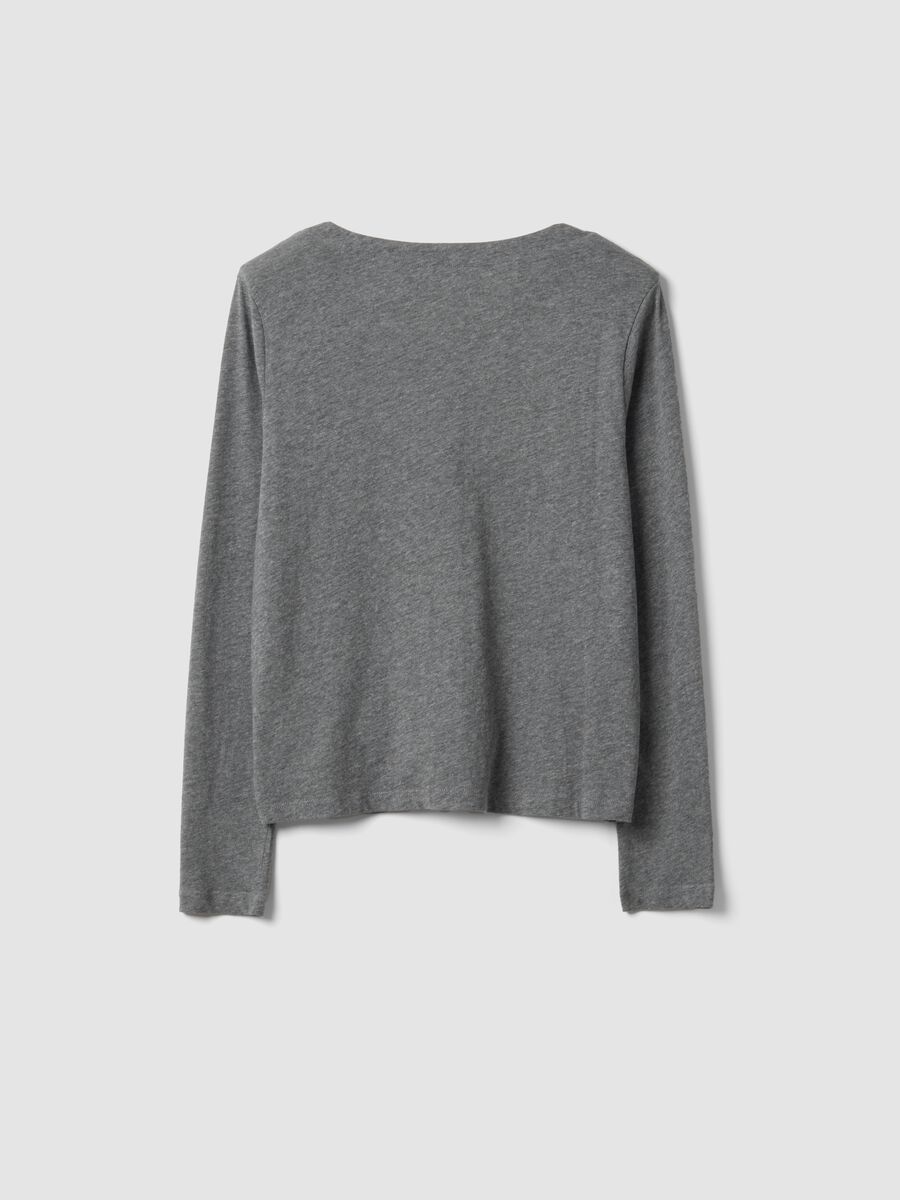 Grey pyjama T-shirt in cotton-viscose blend_5