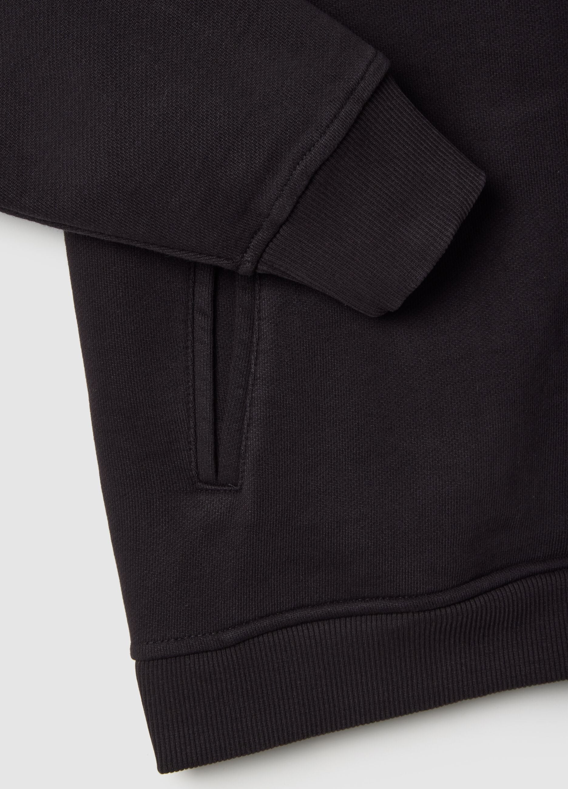 Black oversized cotton blend hoodie