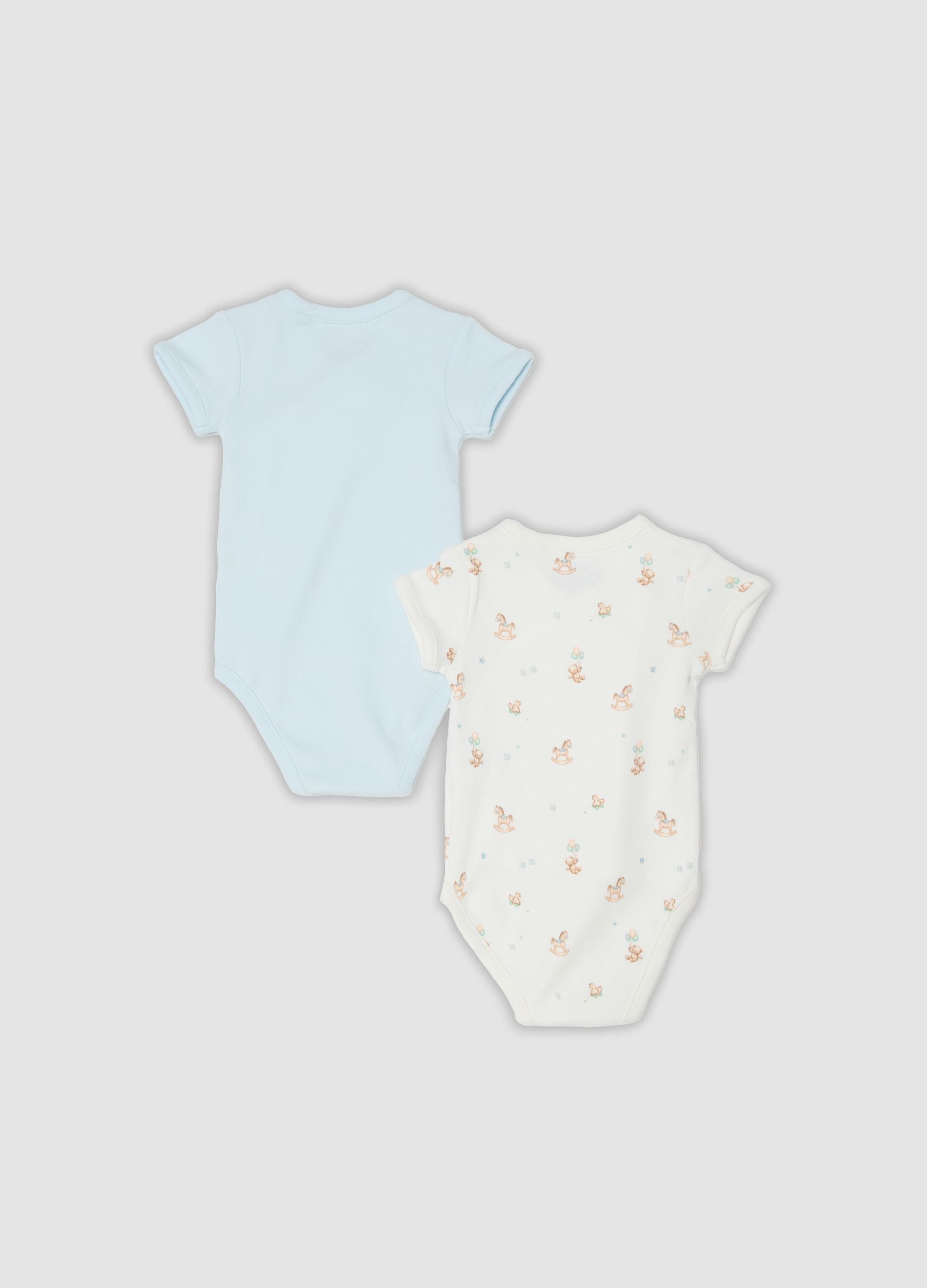 2-pack of multicolour organic cotton baby bodysuits with print