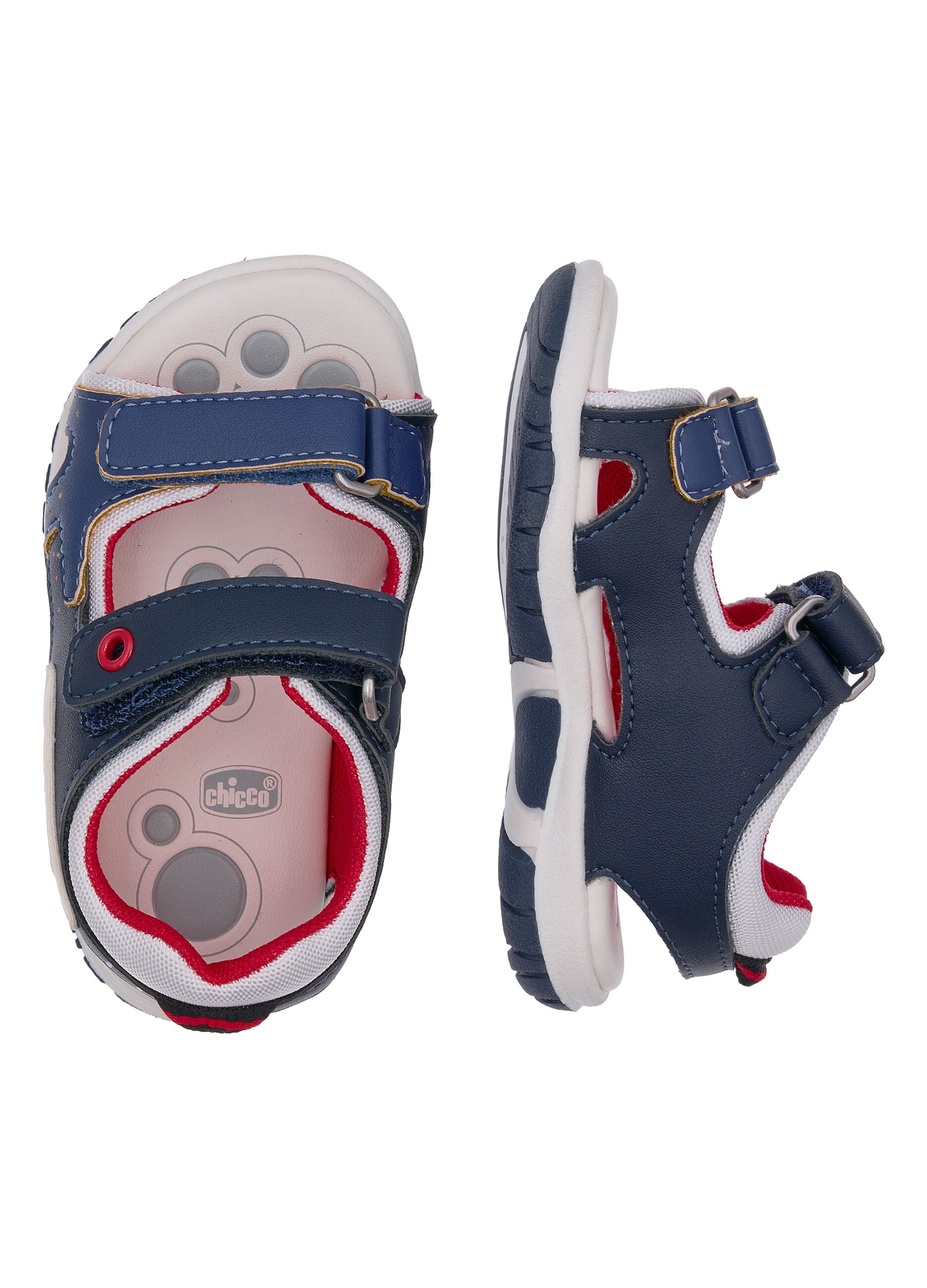 Multicoloured sandals with hook-and-loop closure for children