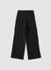 Black cotton culotte cargo trousers for girls_5