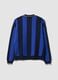 Blue and Black Pure Cotton Polo-Collar Knit Top, Oversized Fit_6