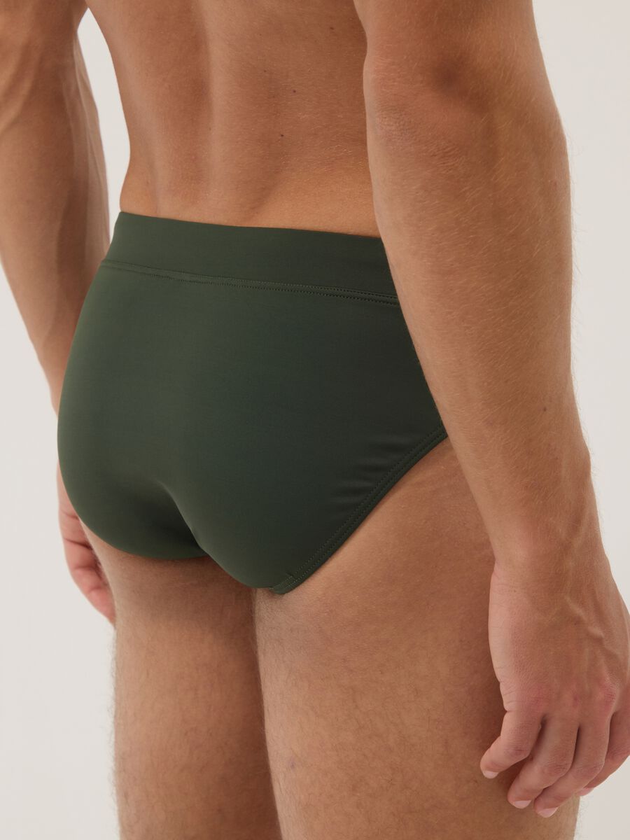 Green stretch fabric swim briefs_2