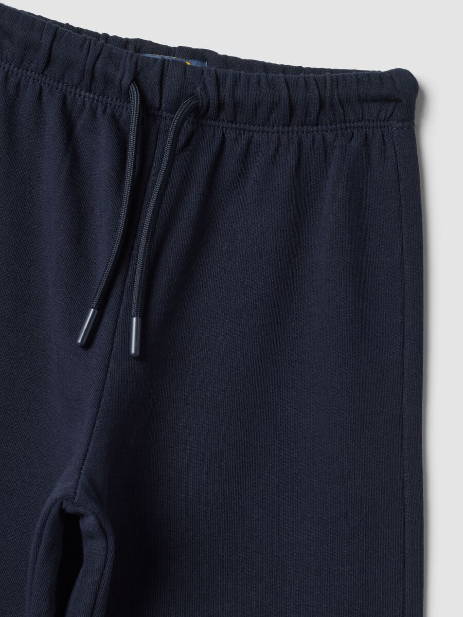Blue pure cotton wide-leg trousers_2