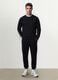 Black cotton-blend jogger trousers, regular fit_0