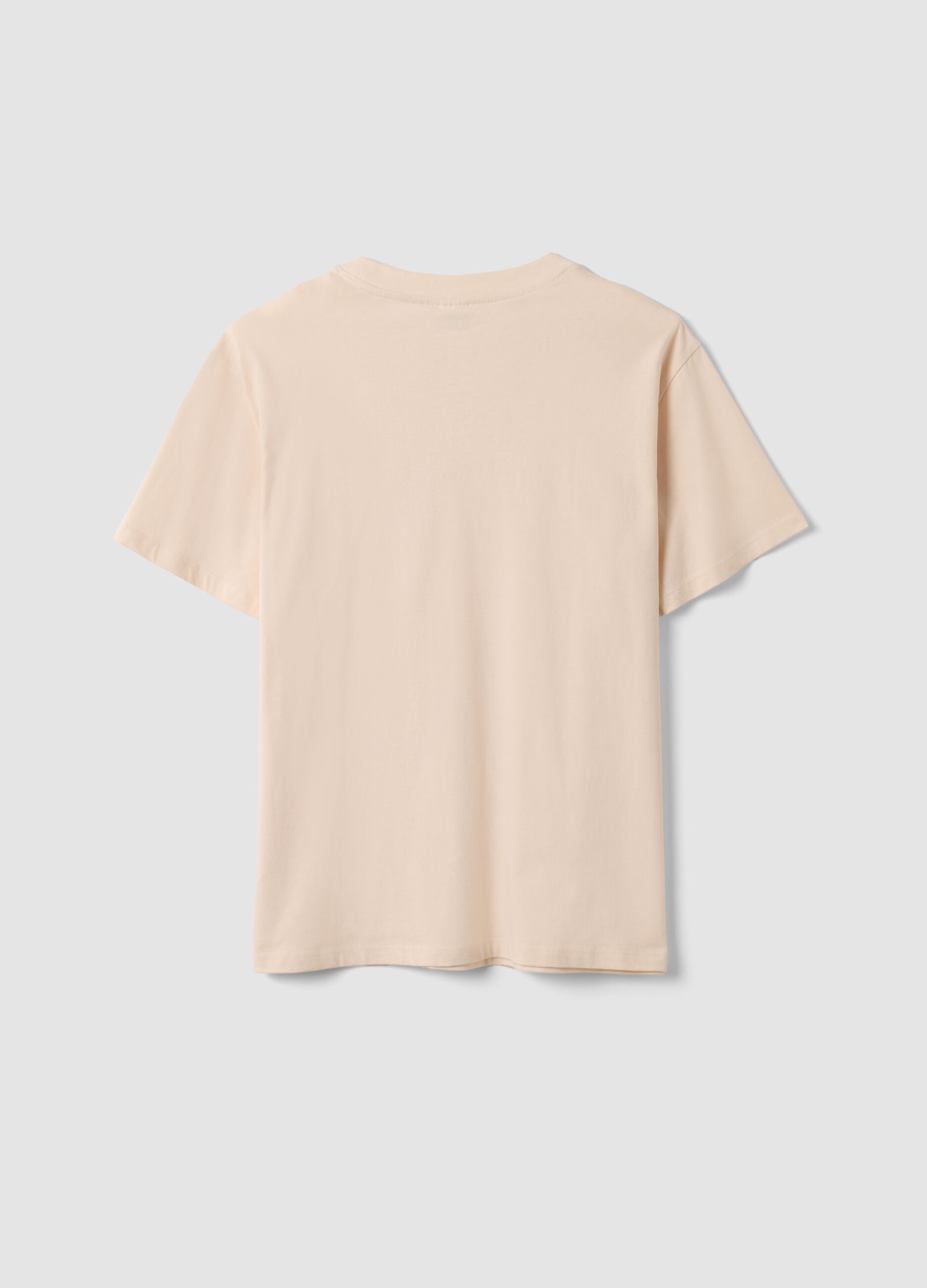 Pink pure cotton T-shirt with Sakura front print, regular fit