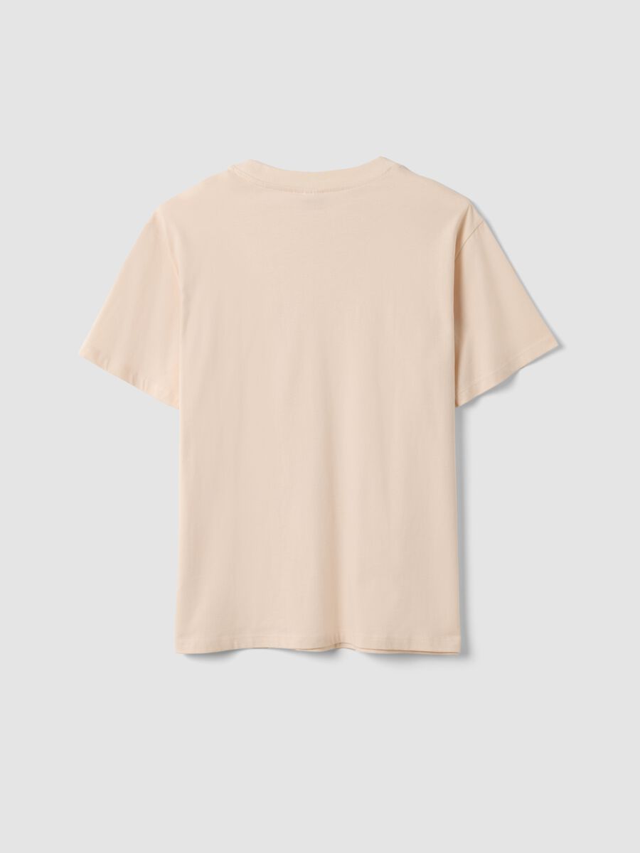 Pink pure cotton T-shirt with Sakura front print, regular fit_5