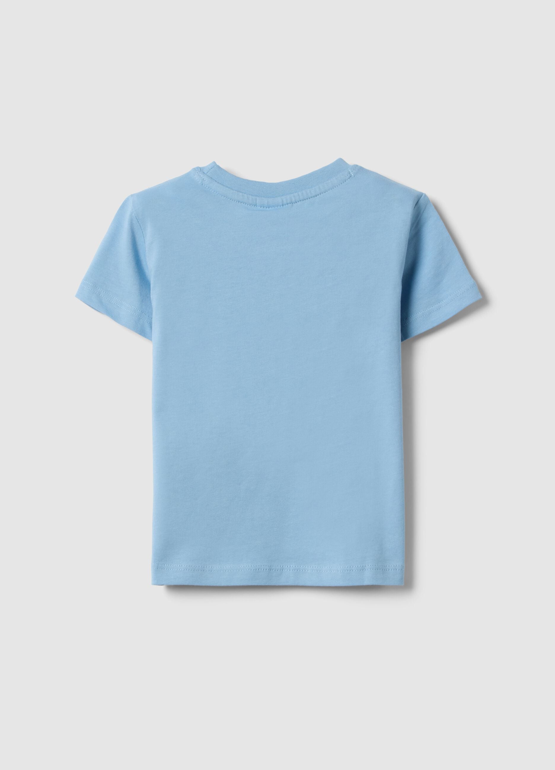 Blue pure cotton kids' T-shirt regular fit with print
