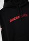 Black cotton-blend hoodie with Ducati print, relaxed fit_1