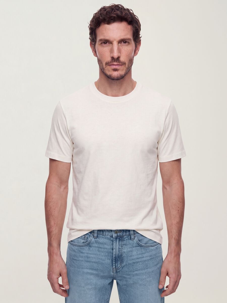 The Iconic Tee white pure cotton regular-fit short-sleeve T-shirt_0