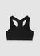 Black stretch microfibre sports bra for girls_1