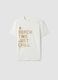 Boys' regular fit pure cotton white T-shirt with writing_3