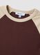 Brown stretch cotton crew-neck T-shirt with contrast sleeves_2