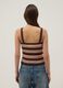 Fitted multicolour striped pure cotton vest with thin straps_3