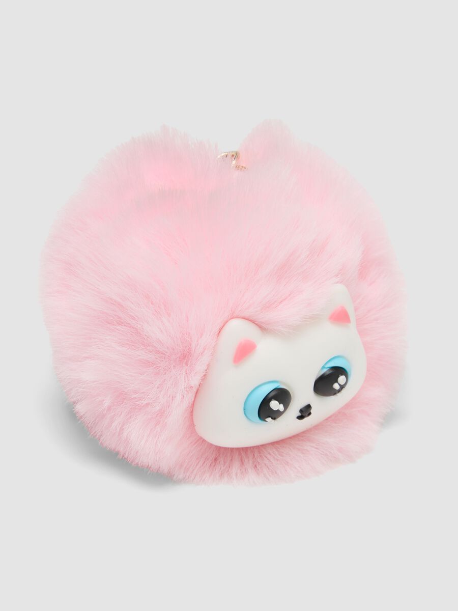 Pink pom‑pom keyring for girls_1