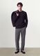 Black pure cotton long-sleeve crew-neck T-shirt, regular fit_1