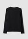 Black stretch organic cotton crew-neck top_6