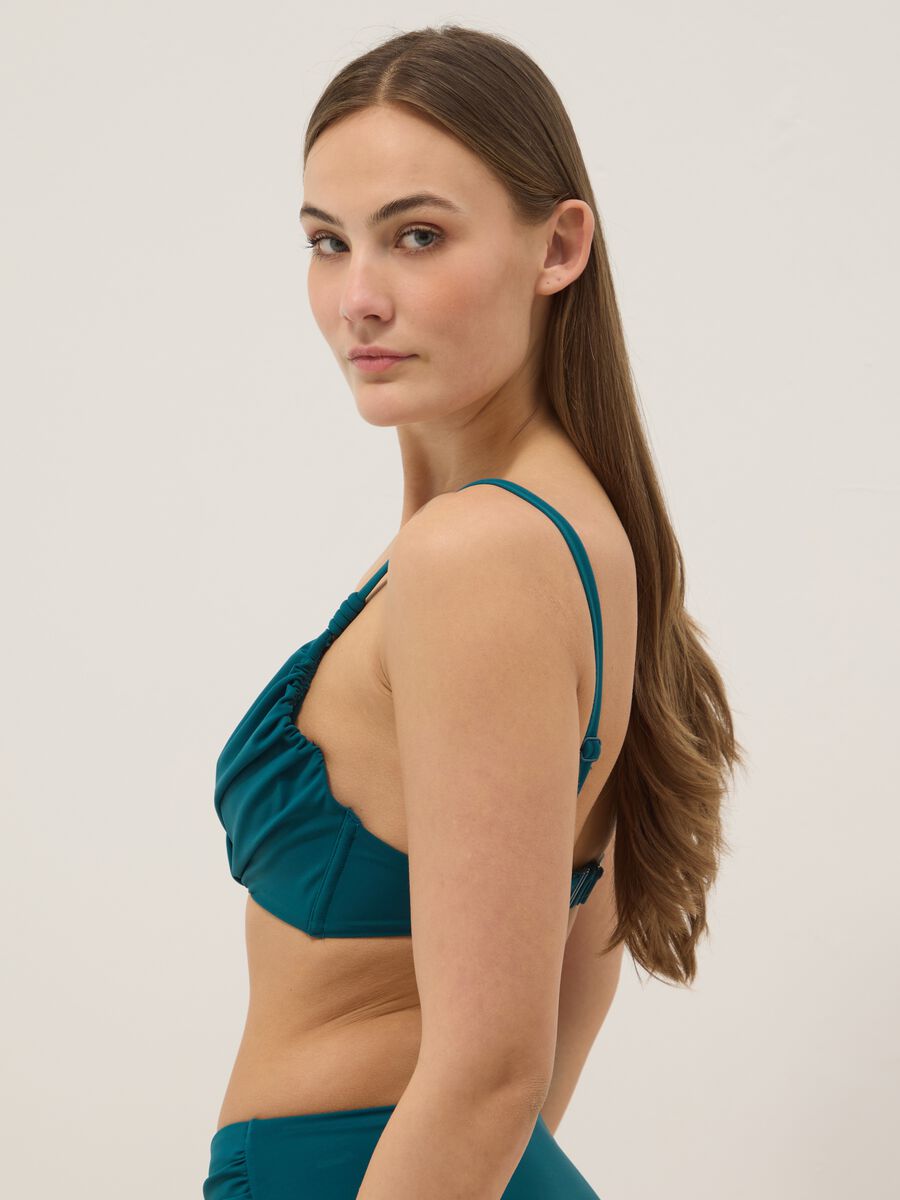 Green shaping bikini top in stretch fabric_3