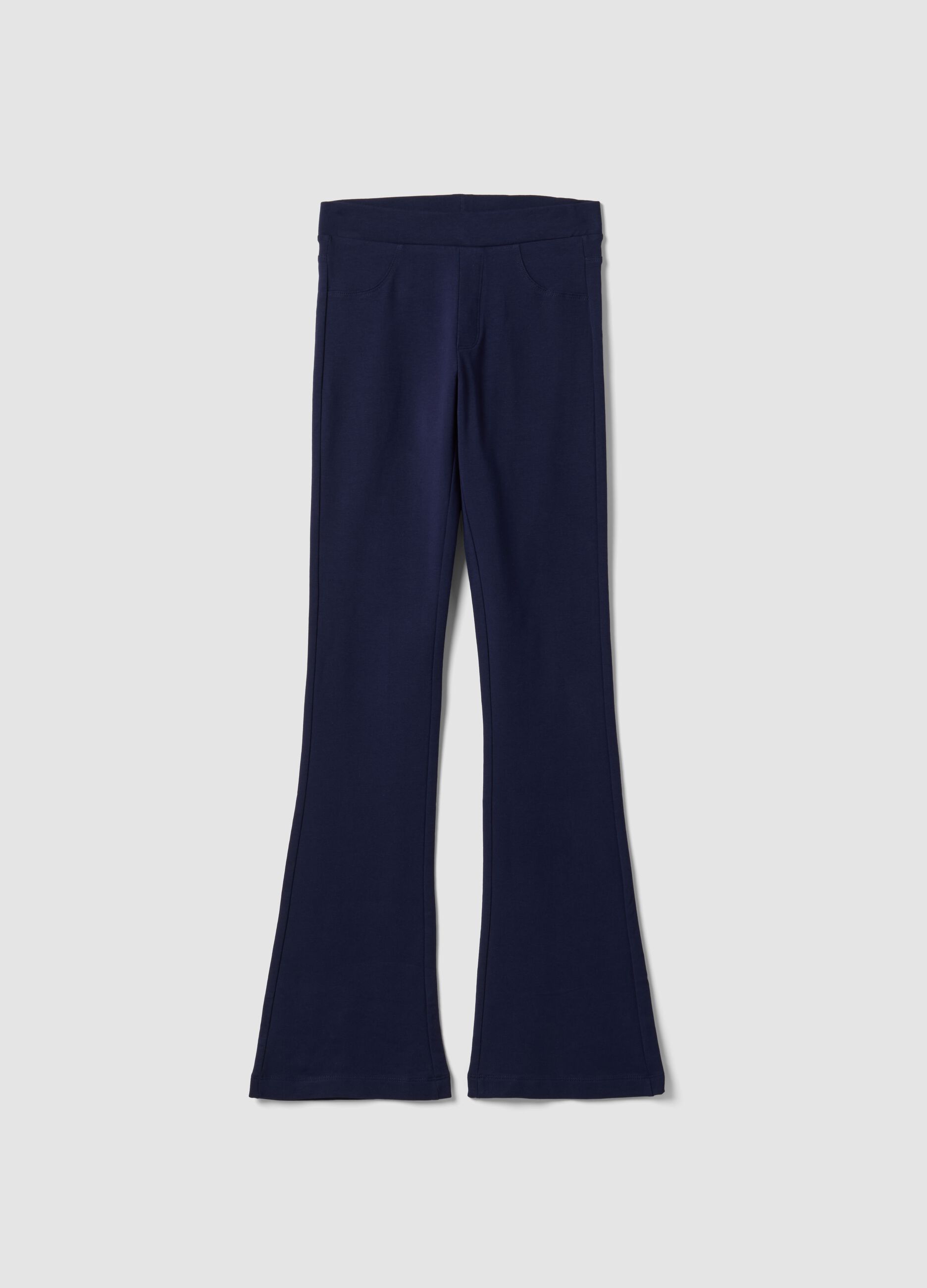 Girls&rsquo; blue organic stretch-cotton slim-fit trousers