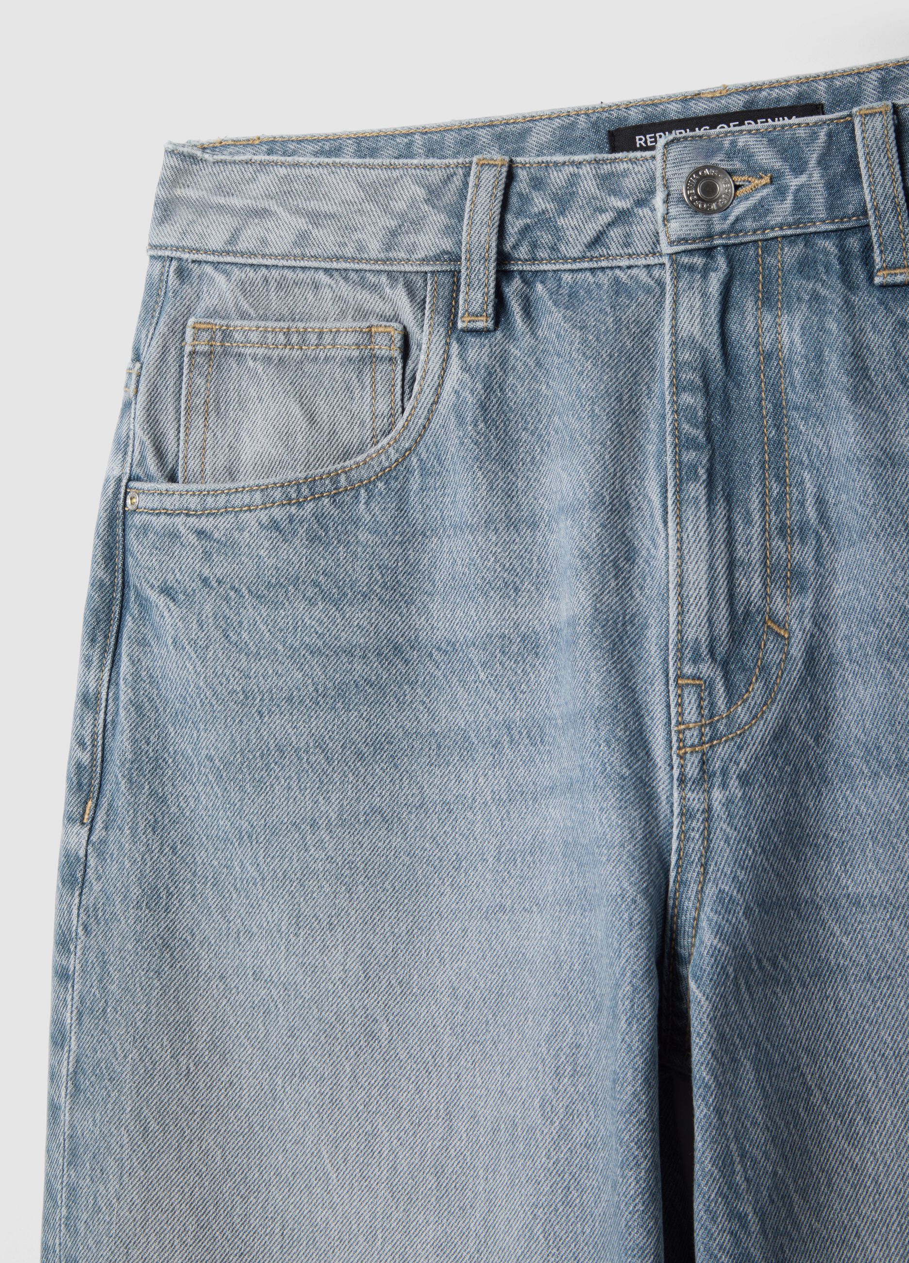 Baggy Jeans in Pure Light Blue Cotton