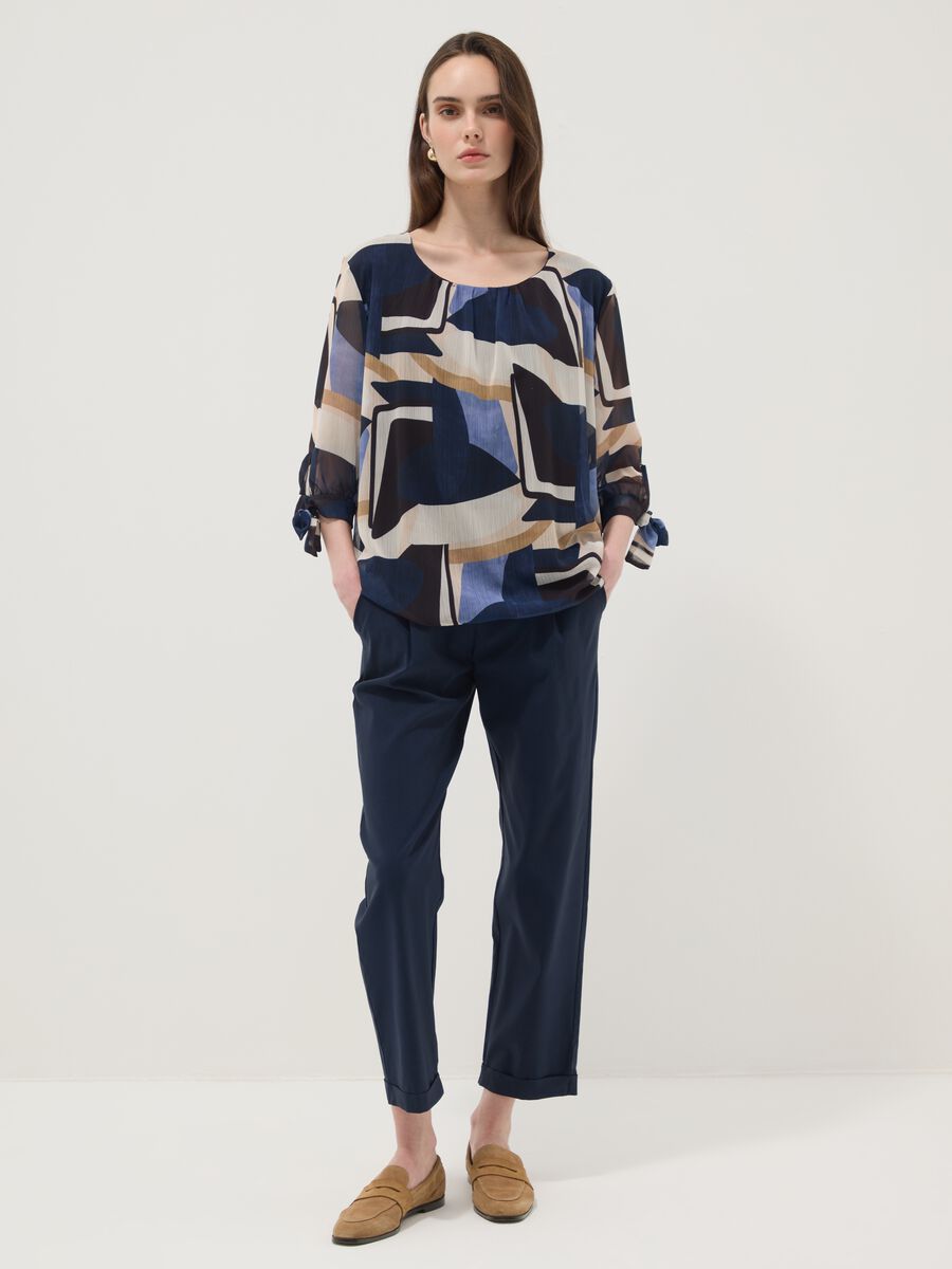 Multicolour geometric print regular-fit blouse_2