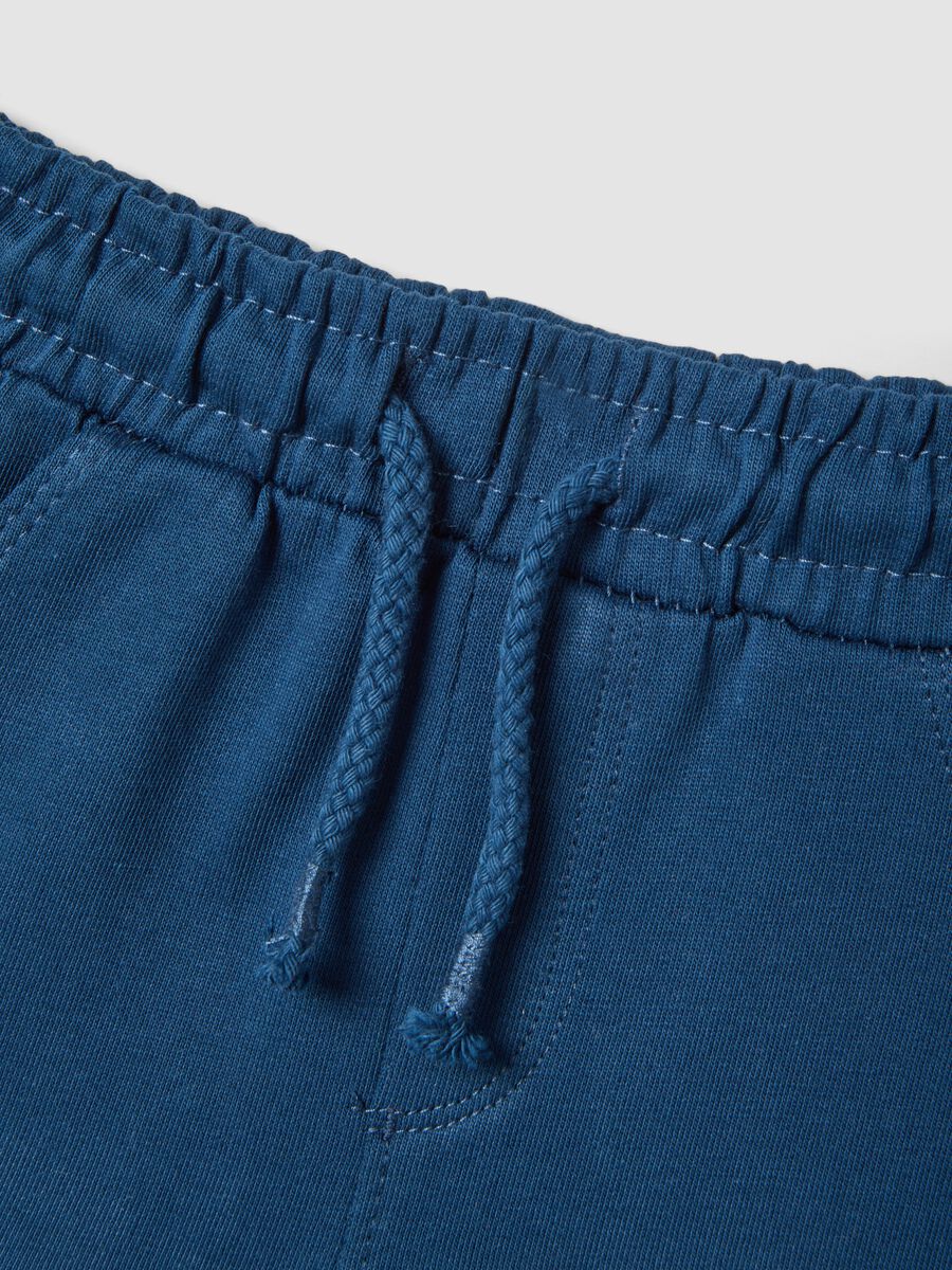 Shorts jogger blu in puro cotone da bimbo regular fit_3