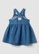 Blue denim cotton and viscose blend dress with Lilo & Stitch print for baby girl_1