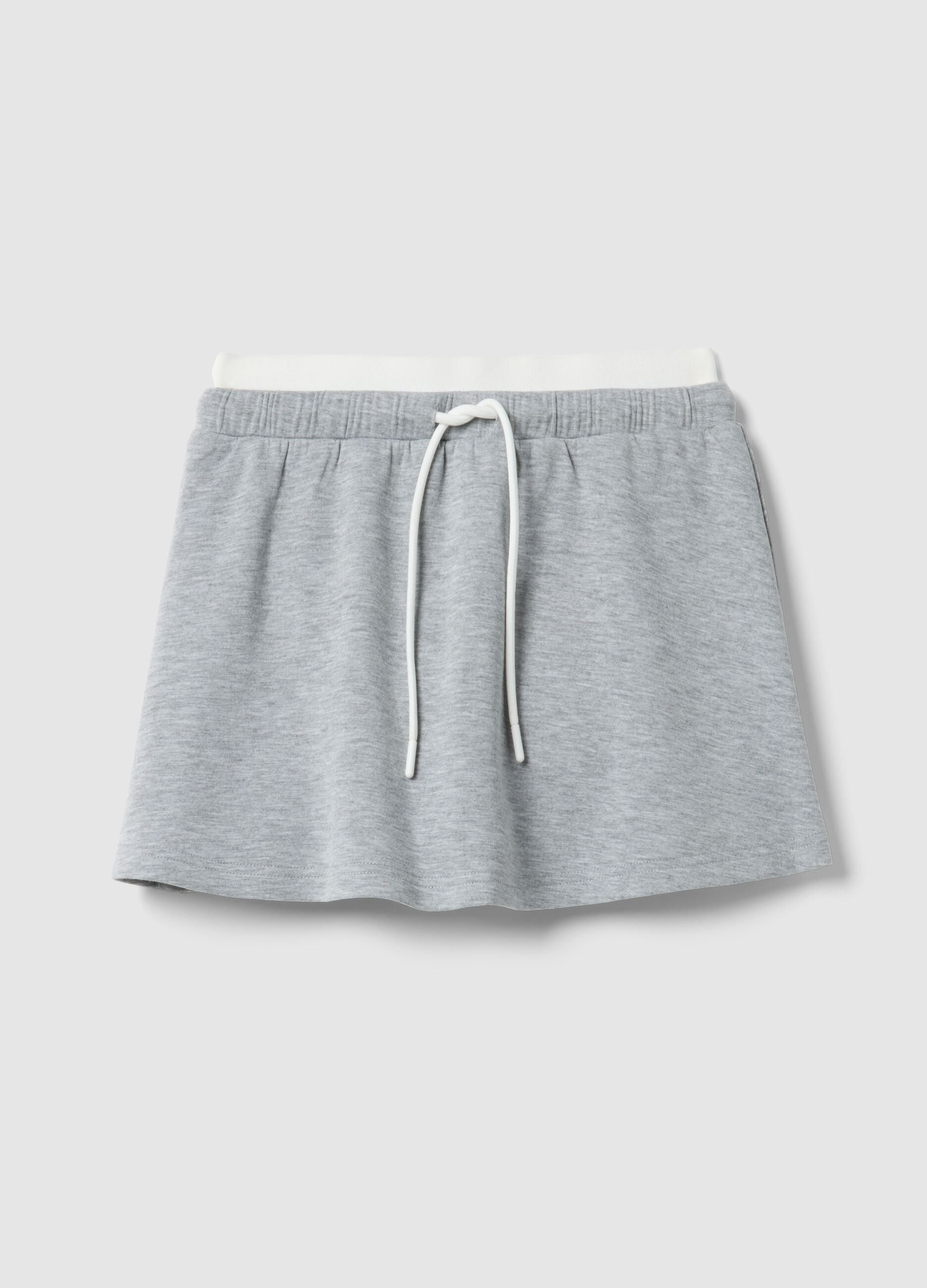Grey regular fit miniskirt with elasticated waist