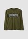 Green pure organic cotton slogan T-shirt for boys_3